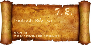 Teutsch Réka névjegykártya